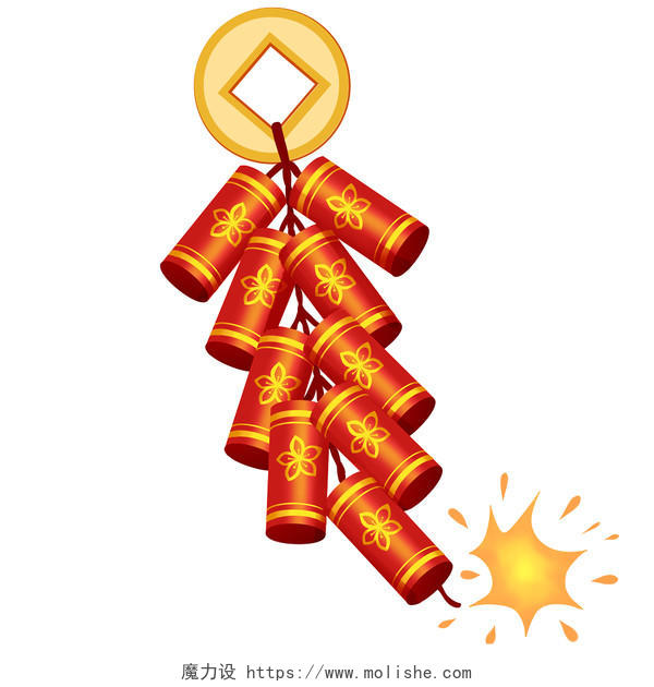 元旦传统红色鞭炮喜庆元素新年鞭炮